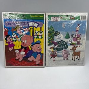 Vintage Set Board Frame Tray Puzzle Porky Pig The Island Of Misfit Toys